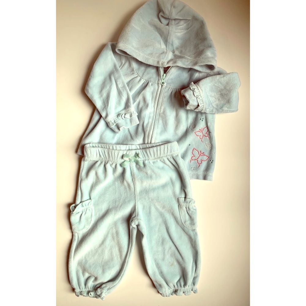 Sonoma Butterfly Velour Pant Set with Onesie
